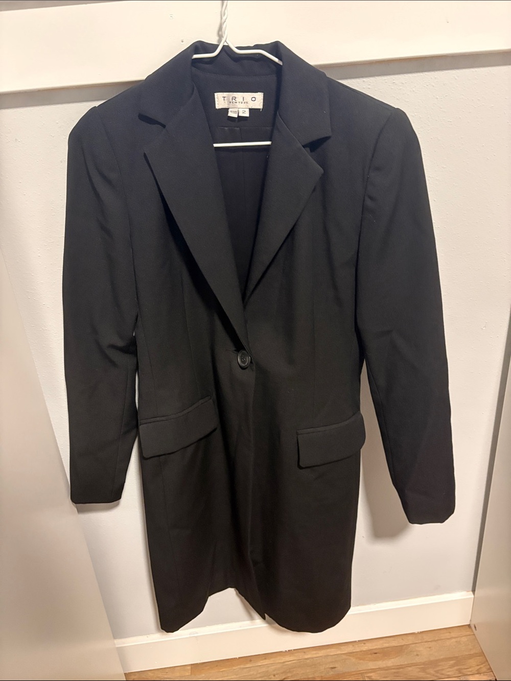 Trio New York Black Long Blazer 100% wool